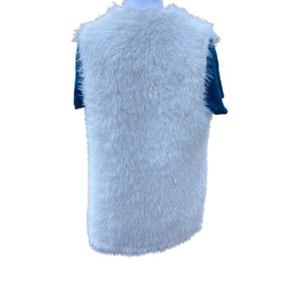 Cato Women's Long Open White Fuzzy Soft Vest with Silky-Like Lining, sz. Small - Picture 3 of 9